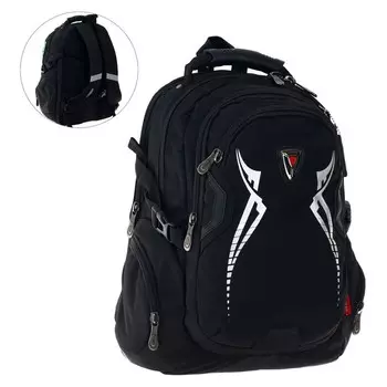 Рюкзак молодежный Across Merlin, эргономичная спинка, 43 х 30 х 18 см, чёрный