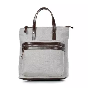 Рюкзак молодежный, цвет молочный/коричневый