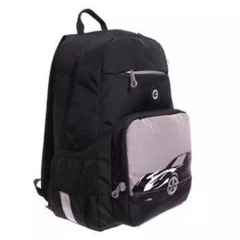 Рюкзак молодёжный, 40 х 25 х 13 см, Grizzly 355, эргономичная спинка, отделение для ноутбука, чёрный/серый RB-355-1_2