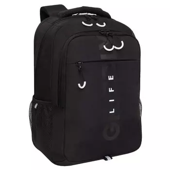 Рюкзак молодёжный 42 х 31 х 22 см, Grizzly, эргономичная спинка, отделение для ноутбука, чёрный