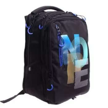 Рюкзак молодёжный, 42 х 31 х 22 см, Grizzly 338, эргономичная спинка, отделение для ноутбука, чёрный/синий RU-338-4_2