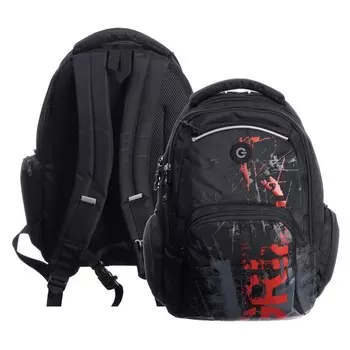 Рюкзак молодёжный, 42 х 32 х 22 см, Grizzly 333, эргономичная спинка, отделение для ноутбука, чёрный RU-333-1_4