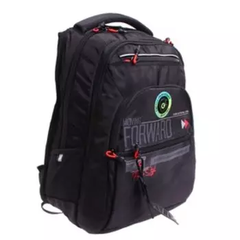 Рюкзак молодёжный 43 х 31 х 20 см, эргономичная спинка, отделение для ноутбука, Grizzly 331, чёрный/красный