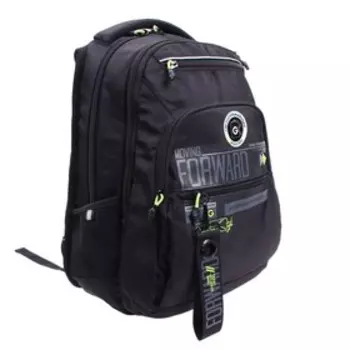 Рюкзак молодёжный 43 х 31 х 20 см, эргономичная спинка, отделение для ноутбука, Grizzly 331, чёрный/салатовый