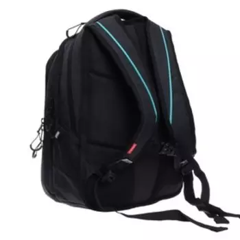 Рюкзак молодёжный Grizzly, 42 х 31 х 22 см, эргономичная спинка, чёрный/бирюзовый