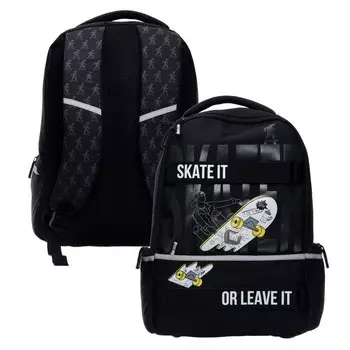 Рюкзак молодежный 42 х 32 х 14 см, Феникс "Скейт" чёрный 59318