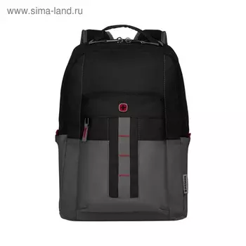 Рюкзак молодёжный Wenger, 45 х 34 х 25 см, эргономичная спинка, отделение для ноутбука, чёрный/серый