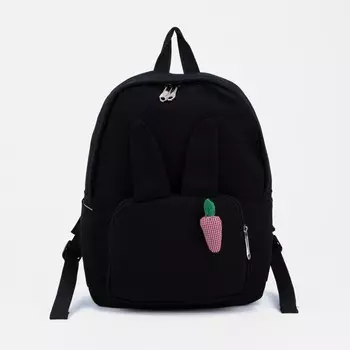 Рюкзак на молнии, 4 наружных кармана, цвет чёрный