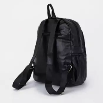 Рюкзак женский из искусственной кожи на молнии, цвет чёрный