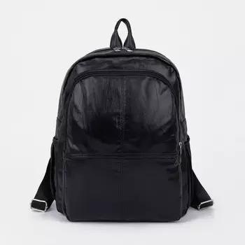 Рюкзак женский из искусственной кожи на молнии, цвет чёрный
