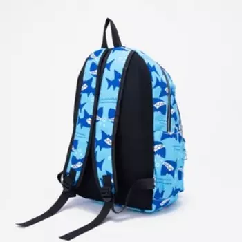 Рюкзак детский на молнии, цвет голубой