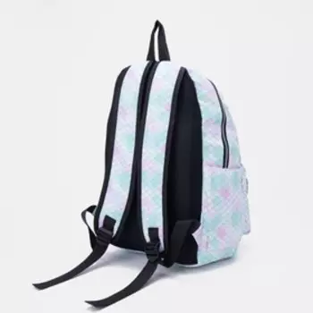 Рюкзак школьный Zergel на молнии, с карманами, с принтом «Морской паттерн», голубой/сиреневый