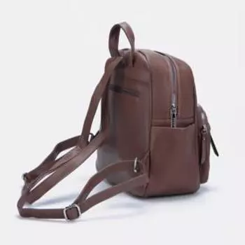 Рюкзак на молнии, цвет коричневый