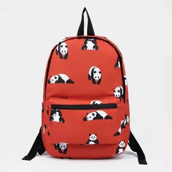 Рюкзак школьный на молнии, наружный карман, цвет красный