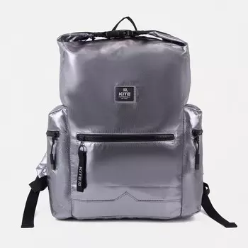 Рюкзак на молнии, цвет серебристый