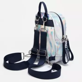 Рюкзак на молнии, цвет серебристый