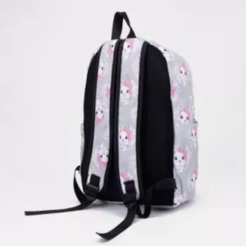 Рюкзак школьный на молнии, наружный карман, цвет серый