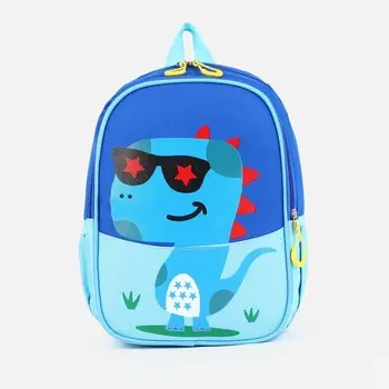 Рюкзак детский для мальчика на молнии, синий, голубой
