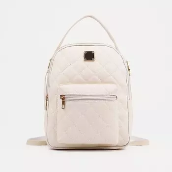 Рюкзак женский из искусственной кожи на молнии, 1 карман, цвет белый