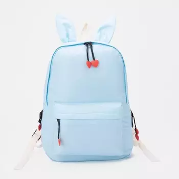 Рюкзак на молнии, наружный карман, цвет голубой