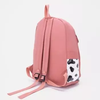 Рюкзак школьный из текстиля, наружный карман, цвет персиковый