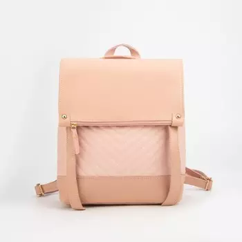 Рюкзак женский из искусственной кожи с клапаном, цвет розовый