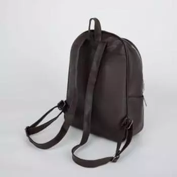 Рюкзак, отдел на молнии, 2 наружных кармана, цвет тёмно-коричневый