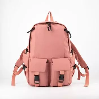 Рюкзак, отдел на молнии, 3 наружных кармана, 2 боковых кармана, цвет пудра