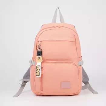 Рюкзак, отдел на молнии, 4 наружных кармана, 2 боковых кармана, цвет розовый