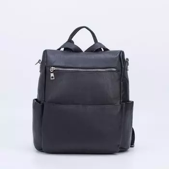 Рюкзак, отдел на молнии, наружный карман, 2 боковых кармана, цвет чёрный