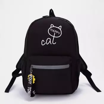 Рюкзак, отдел на молнии, наружный карман, 2 боковых кармана, цвет чёрный