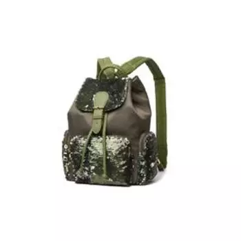 Рюкзак, отдел на шнуровке, цвет зелёный