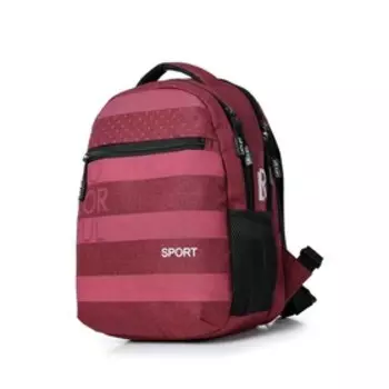 Рюкзак школьный, 2 отдела на молнии, цвет бордовый 27х38,5х13см