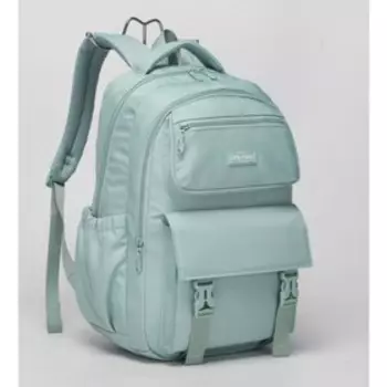 Рюкзак школьный, 2 отдела на молнии, цвет светло-зеленый 31,5х15х46см