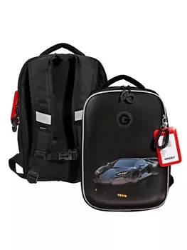 Рюкзак школьный, 3620х16 см, Grizzly, каркасный, чёрный, RAz-586-7_1