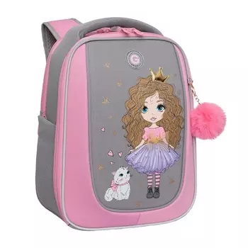 Рюкзак школьный Grizzly, 362718 см, брелок, серый/розовый, RAf-592-1_3