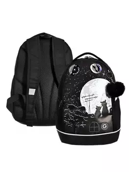 Рюкзак школьный, 382818 см, Grizzly, эргономичная спинка, черный, RG-563-7_1