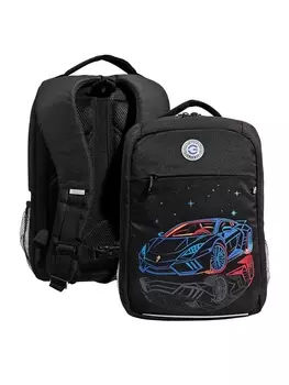 Рюкзак школьный, 392619 см, Grizzly, эргономичная спинка, отделение для ноутбука, чёрный, RB-556-2_1