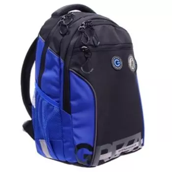 Рюкзак школьный, 40 х 27 х 16 см, Grizzly 259, эргономичная спинка, отделение для ноутбука, чёрный/синий RB-259-1m_2