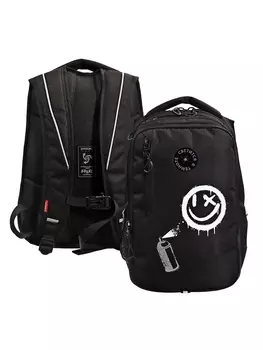 Рюкзак школьный, 423122 см, Grizzly, эргономичная спинка, отделение для ноутбука, чёрный, RU-538-2_3