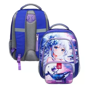 Рюкзак школьный эргоном.спинка Erich Krause ErgoLine 20L 44*33*22 дев Kawaii Whale сир 59876 1028781