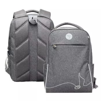 Рюкзак школьный эргономичная спинка, 39 х 28 х 12.5 см, отделение для ноутбука, серый