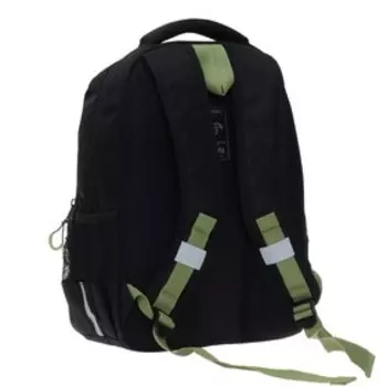 Рюкзак школьный Grizzly, 39 х 28 х 19 см, эргономичная спинка, отделение для ноутбука, чёрный, серый