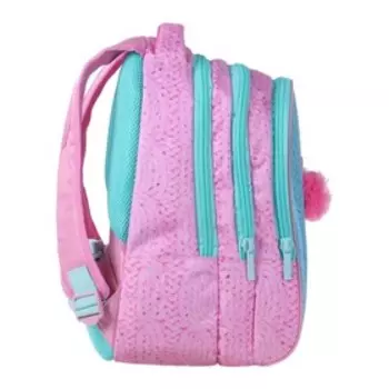 Рюкзак школьный Hatber Sreet "Краски Парижа", 42 х 30 х 20 см, эргономичная спинка, бирюзовый, розовый