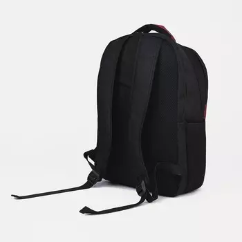 Рюкзак школьный из текстиля на молнии, наружный карман, цвет красный