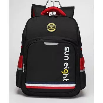 Рюкзак школьный, отдел на молнии, цвет черный/красный 28,5х14,5х38,5см