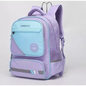 Рюкзак школьный, отдел на молнии, цвет фиолетовый/бирюзовый 29,5х15,5х42см