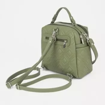 Рюкзак-сумка на молнии, цвет зелёный