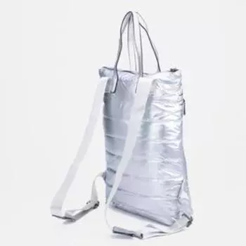 Рюкзак-сумка, отдел на молнии, наружный карман, цвет серебристый