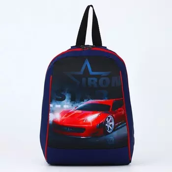 Рюкзак «Тачка», тропики, 20х13х26 см, отд на молнии, чёрный